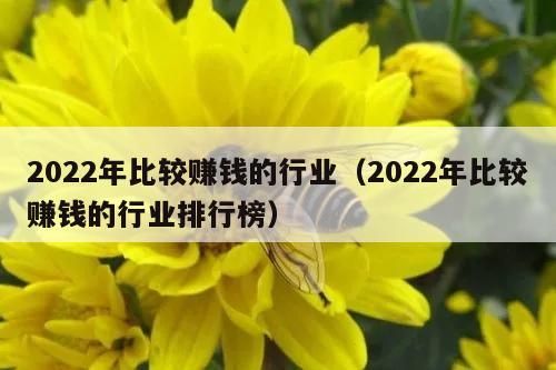 2022年比较赚钱的行业（2022年比较赚钱的行业排行榜）