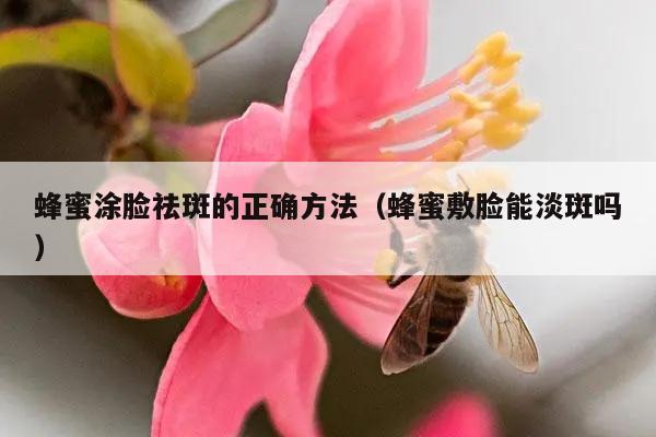 蜂蜜涂脸祛斑的正确方法（蜂蜜敷脸能淡斑吗）