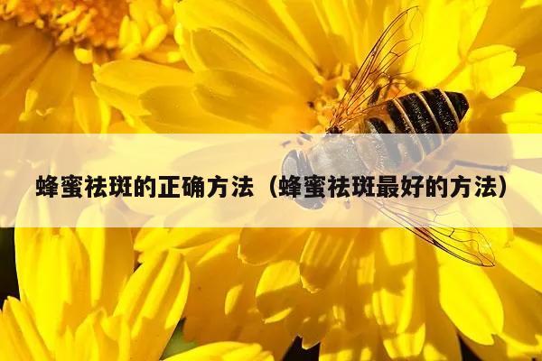 蜂蜜祛斑的正确方法（蜂蜜祛斑最好的方法）